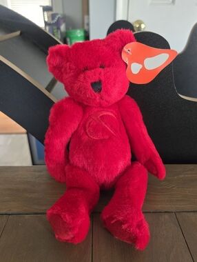 Promise Bear Bright Red Plush Teddy Bear - Soft Collectible Stuffed Animal New